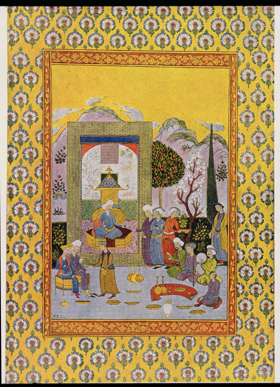 Illustrasjon for The Arabian Nights, 1895 (fargegravering) av French School