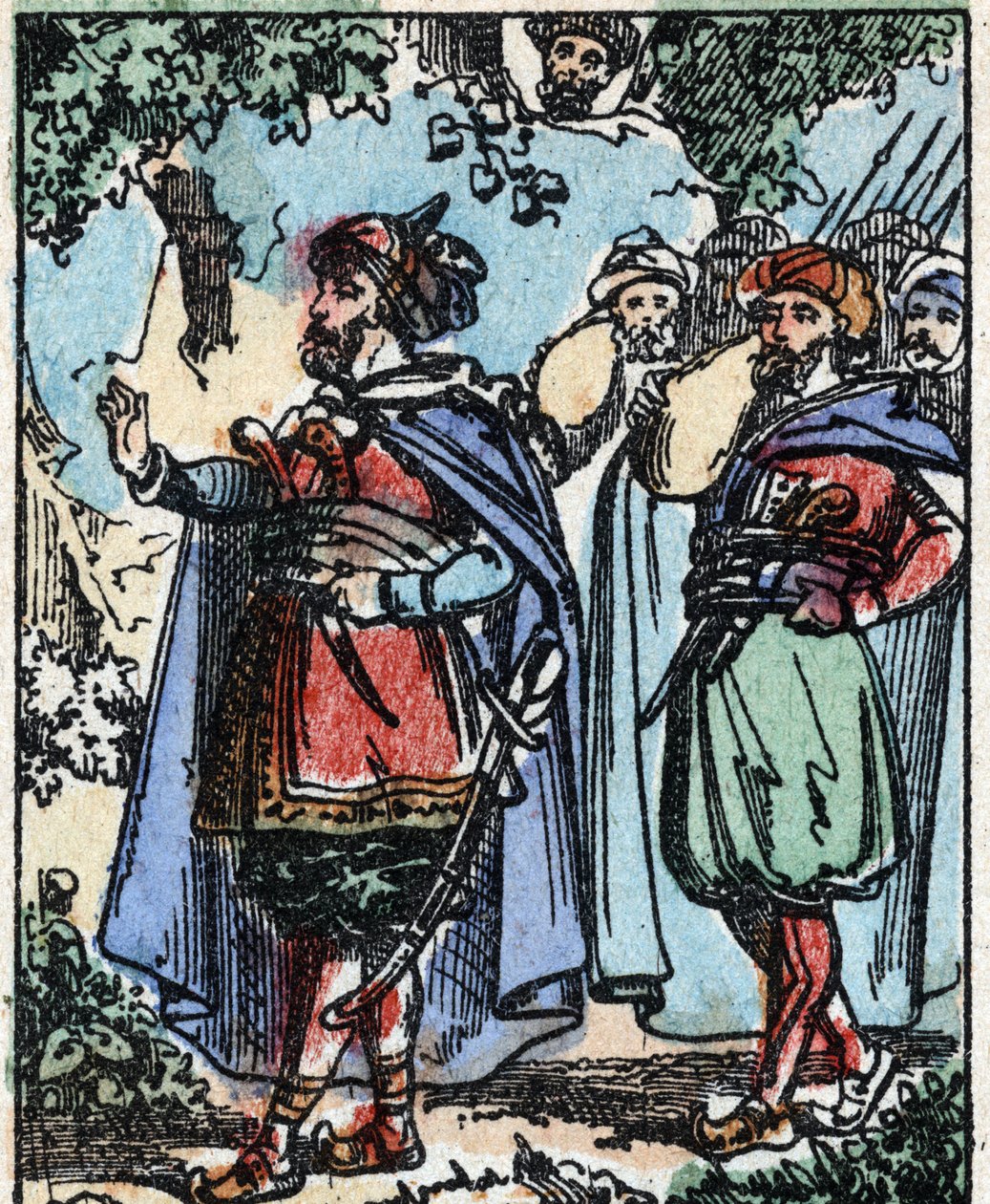 Illustrasjon til fortellingene om de tusen og en natt. Ali-Baba (Ali Baba).Tregravering fra Imaging Pellerin - Epinal, sd. Sent på 1800-tallet. av French School