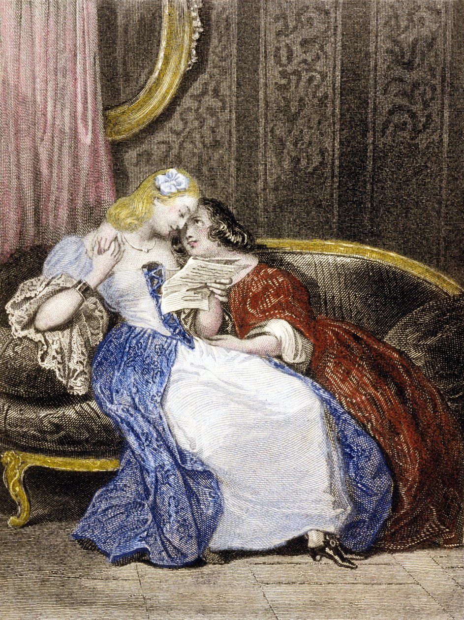 Illustrasjon fra Julie eller den nye Heloise, ca. 1852 av French School