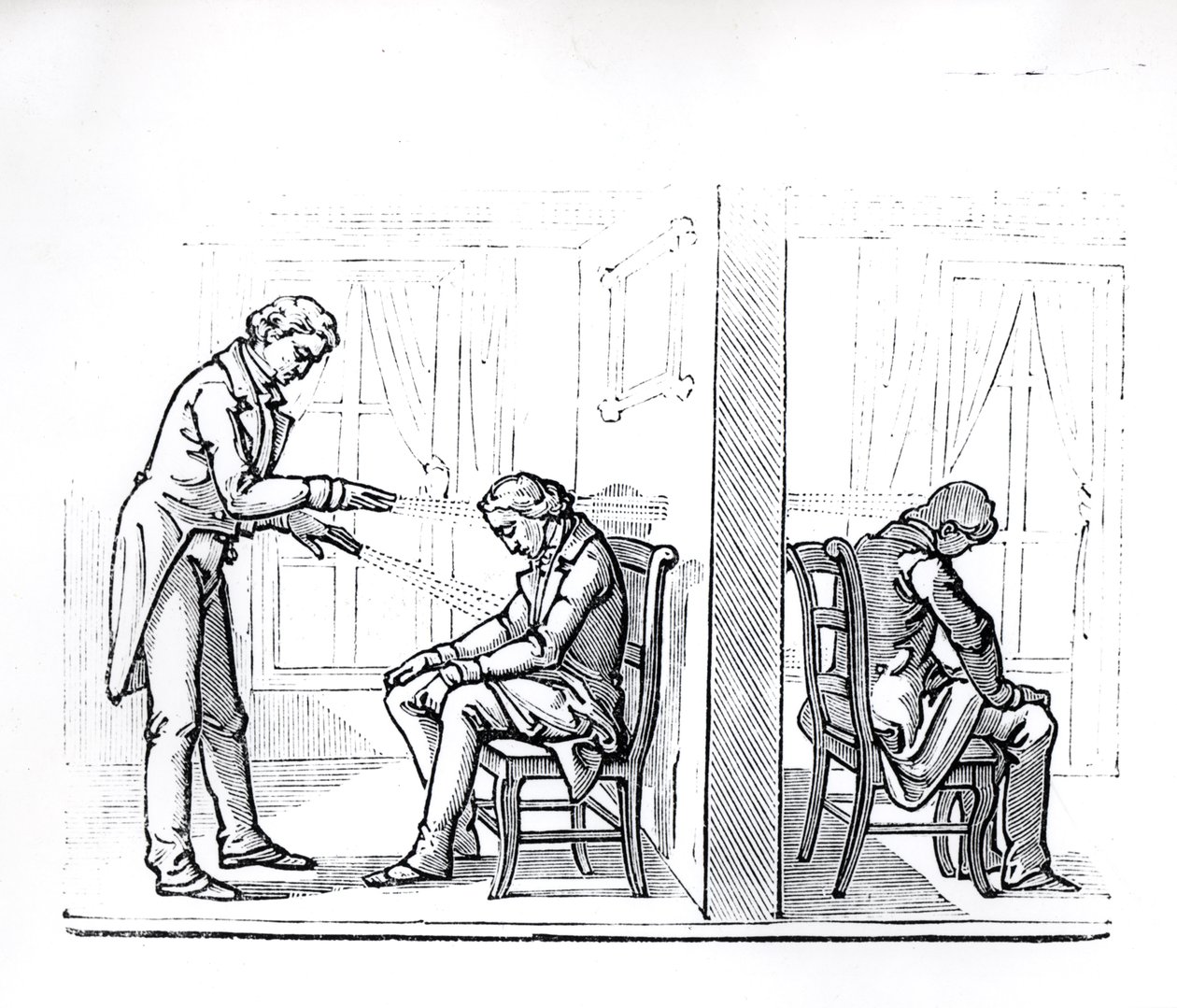 Illustration from du Poteter work on Animal Magnetism, 1863 av French School