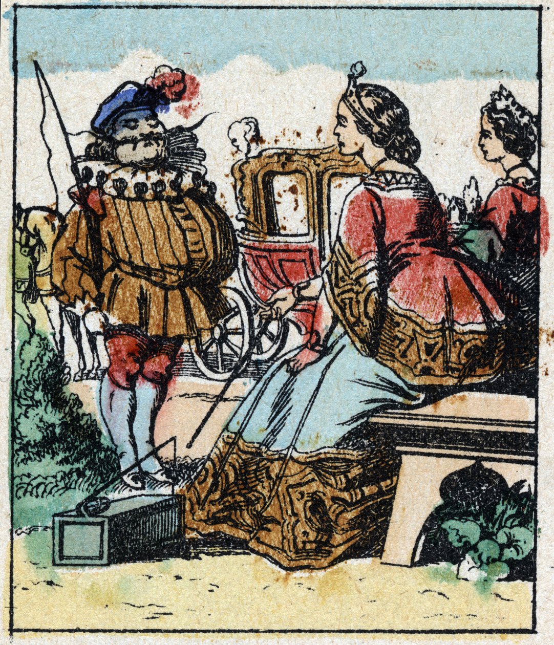 Illustrasjon av Charles Perraults fortelling "Askepott eller den lille glasstøffelen". Tregravering av Imaging Pellerin - Epinal, sd. Sent på 1800-tallet. av French School