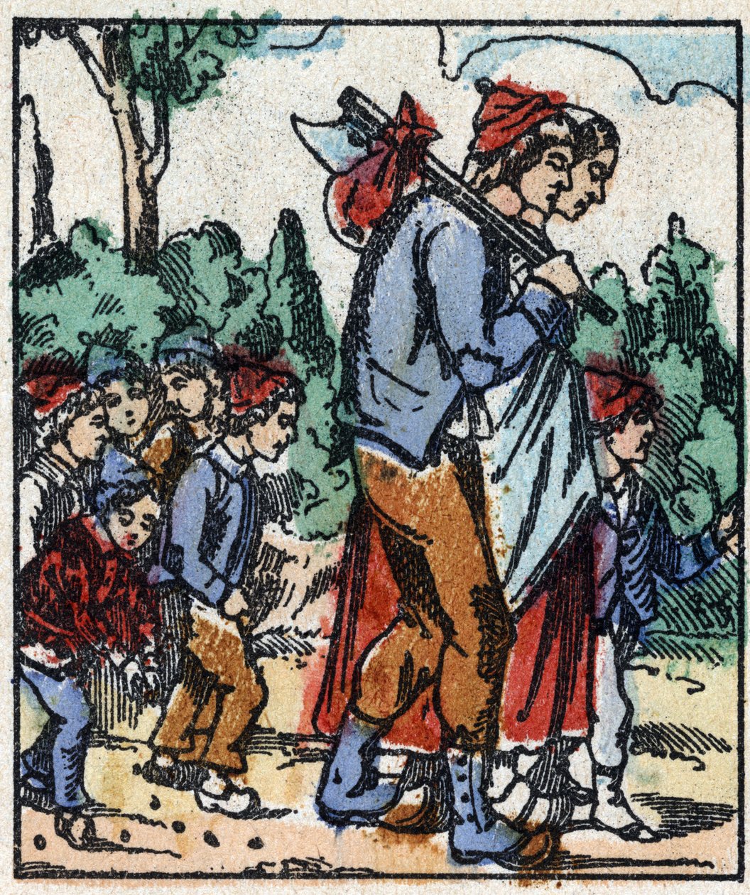 Illustration of the “” Le petit poucet “” tale by Charles Perrault. Wood engraving of Imaging Pellerin - Epinal, sd. Late 19th century (engraving) av French School
