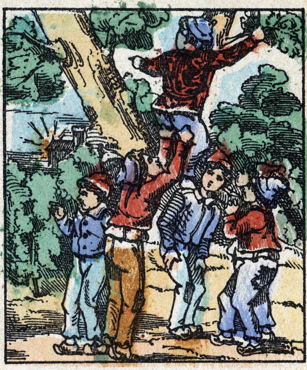 Illustration of the “” Le petit poucet “” tale by Charles Perrault. Wood engraving of Imaging Pellerin - Epinal, sd. Late 19th century. av French School
