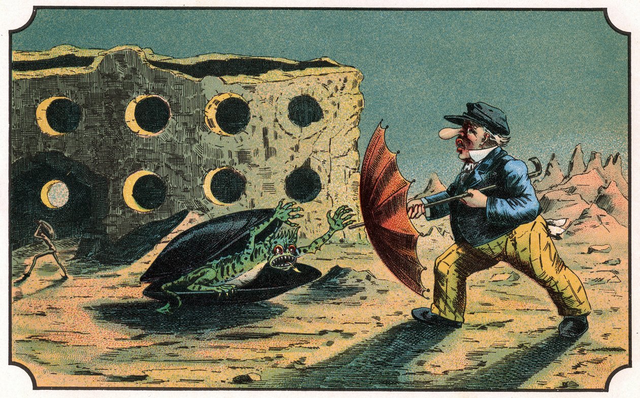Illustrasjon av boken "Voyage dans la lune avant 1900" av A. de Ville-d