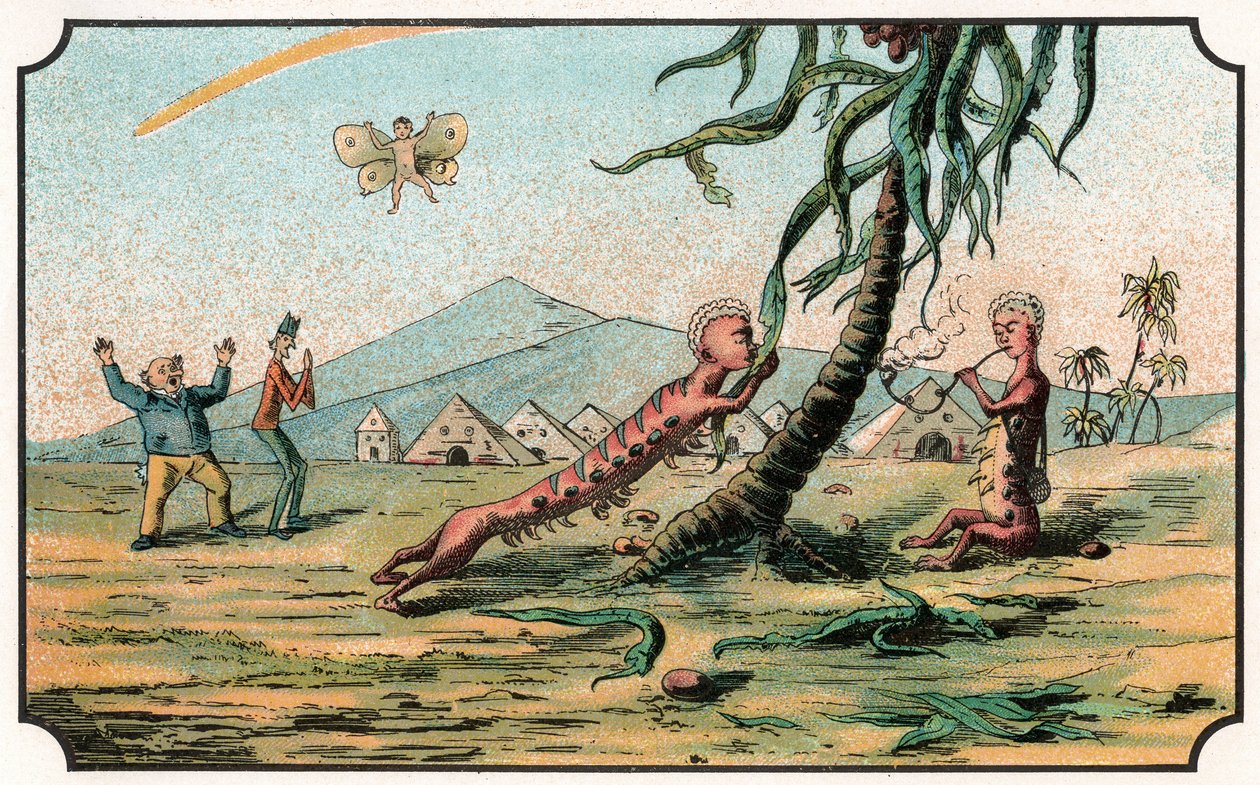 Illustrasjon av boken "Voyage dans la lune avant 1900" av A. de Ville-d