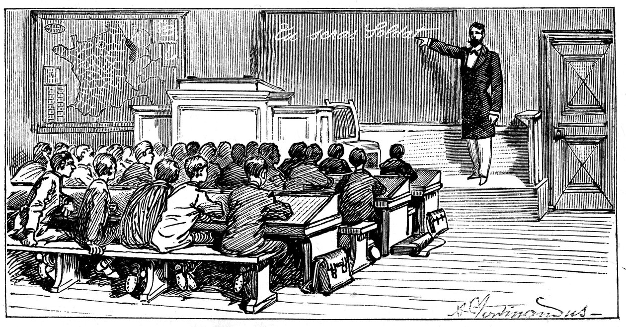 Illustrasjon av boken av Emile Lavisse "Tu seras soldat", Armand Colin, 1899 av French School