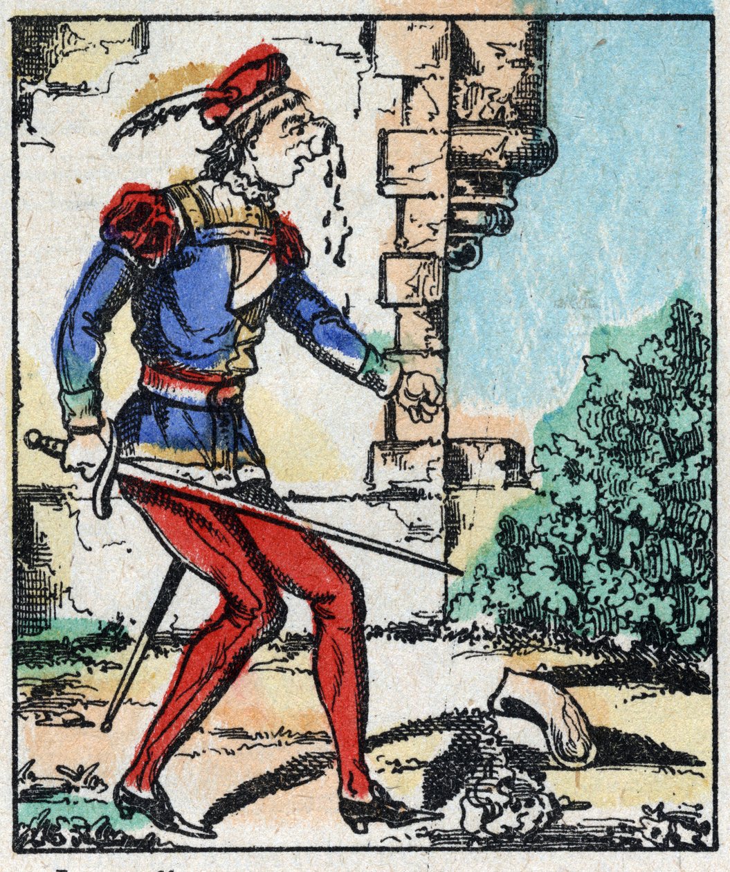 Illustrasjon av eventyret «The Adventures of Grand Flandrin»» Tregravering fra Imaging Pellerin - Epinal, sd. Sent på 1800-tallet. av French School