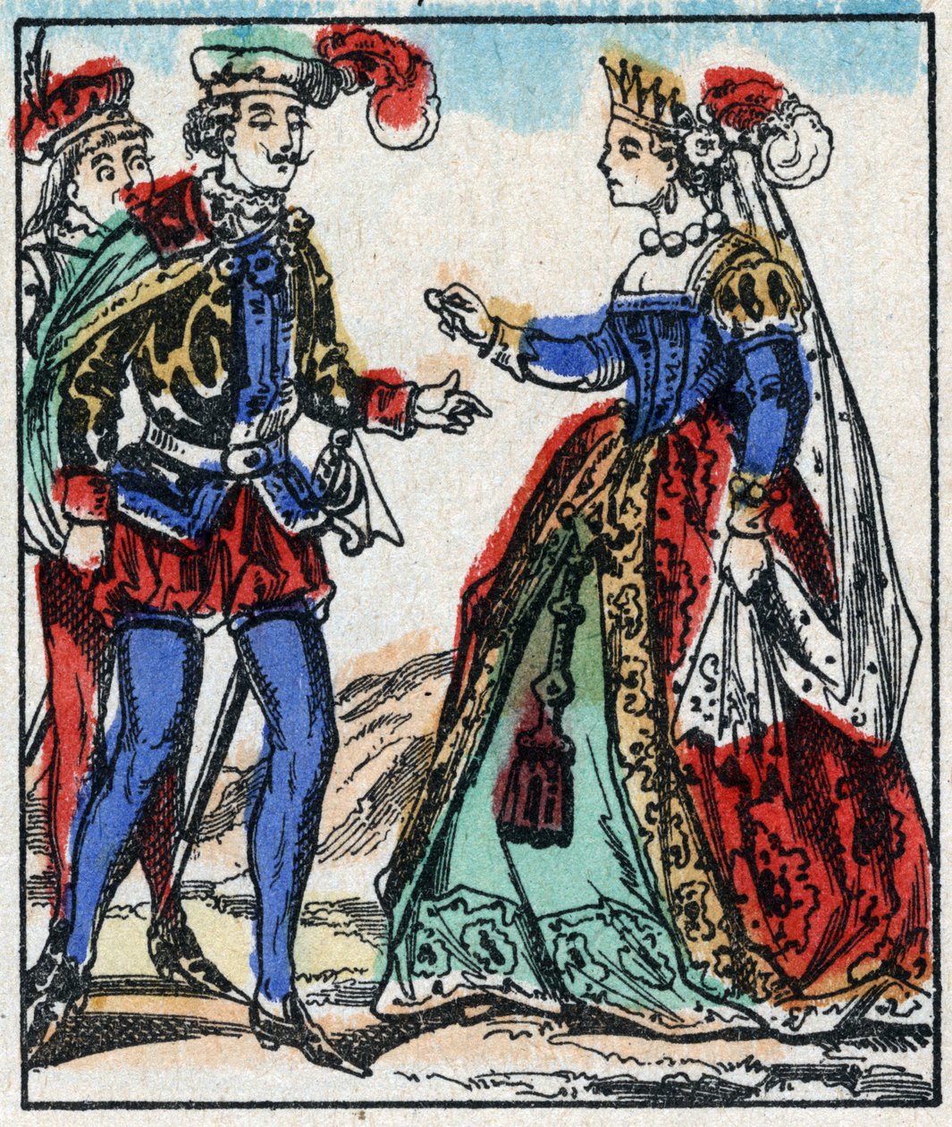 Illustrasjon av fortellingen «The Adventures of Grand Flandrin»» Tregravering fra Imaging Pellerin - Epinal, sd. Sent på 1800-tallet. av French School