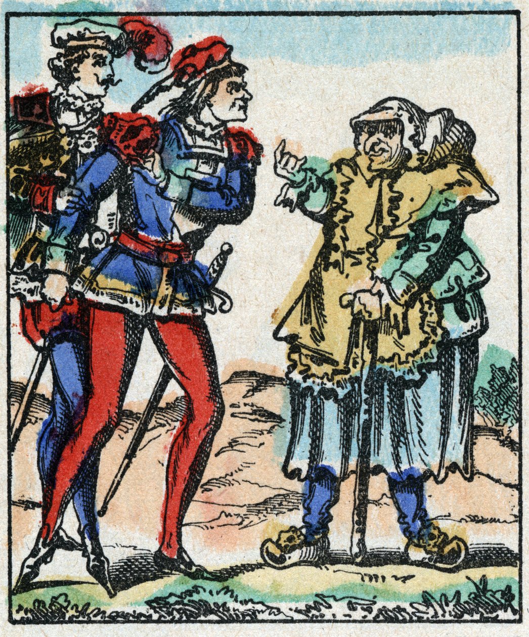 Illustration of the tale “The Adventures of Grand Flandrin”” Wood engraving from Imaging Pellerin - Epinal, sd. Late 19th century. av French School
