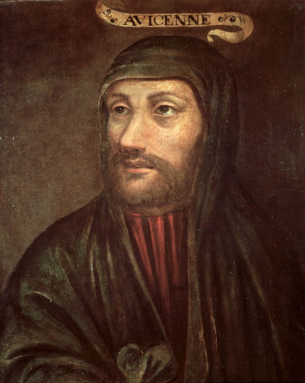 Imaginært portrett av Avicenna (Ibn Sina) (ca. 992-1037) av French School