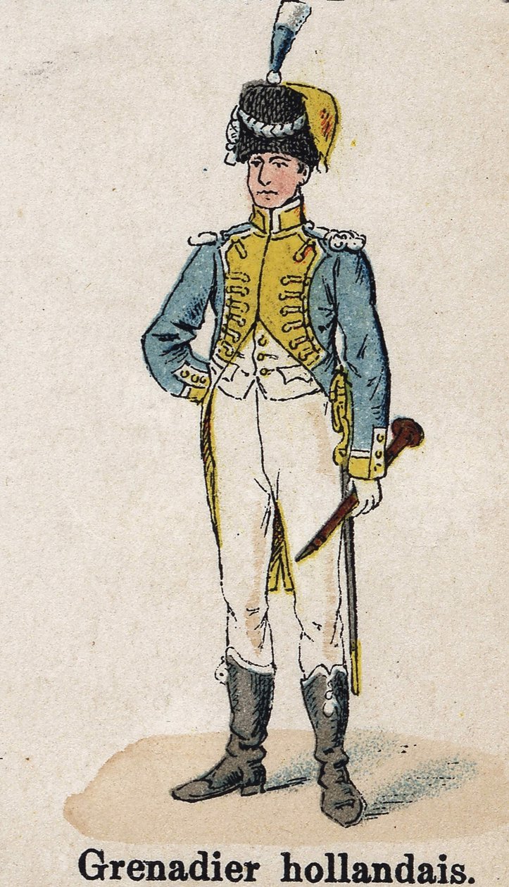 Imperial Guard Napoleon I: Nederlandsk grenader - musiker. Tallerken fra boken Les Uniforms de l