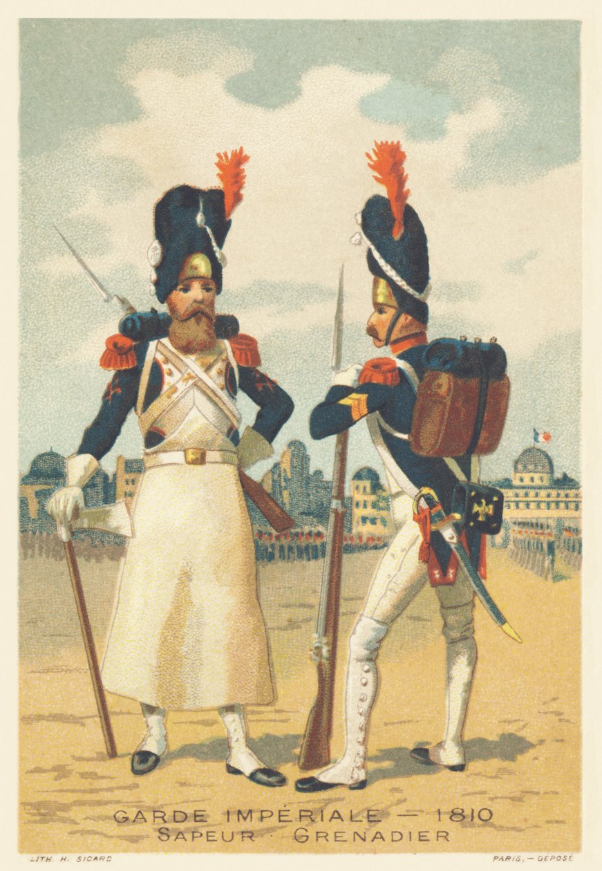 Imperial Guard, Sapeur og Grenadier i 1810 av French School