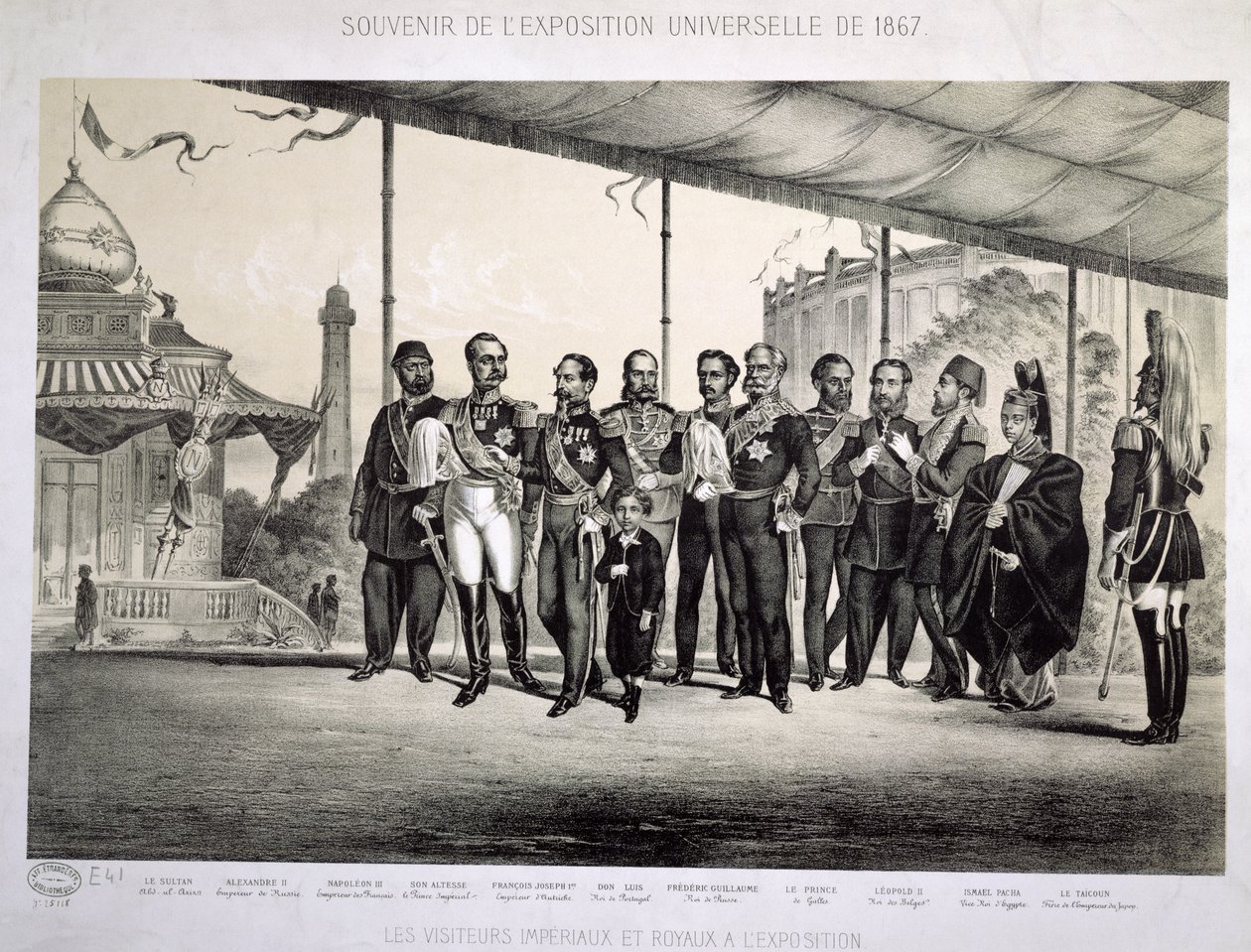 Keiserlige og kongelige besøkende til den universelle utstillingen i Paris, 1867 av French School