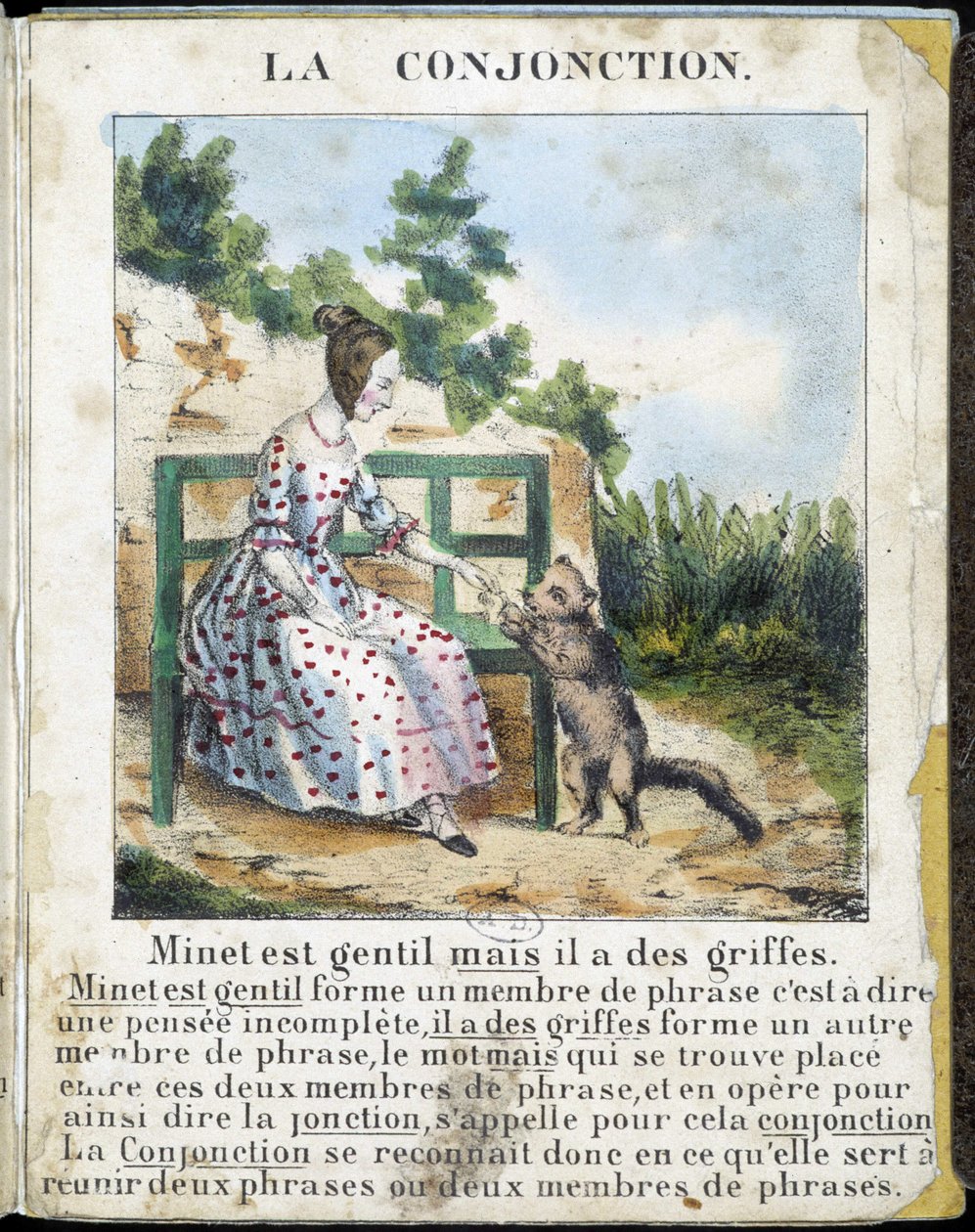 I "La grammaire en images", brosjyrealbum, ca 1850. av French School