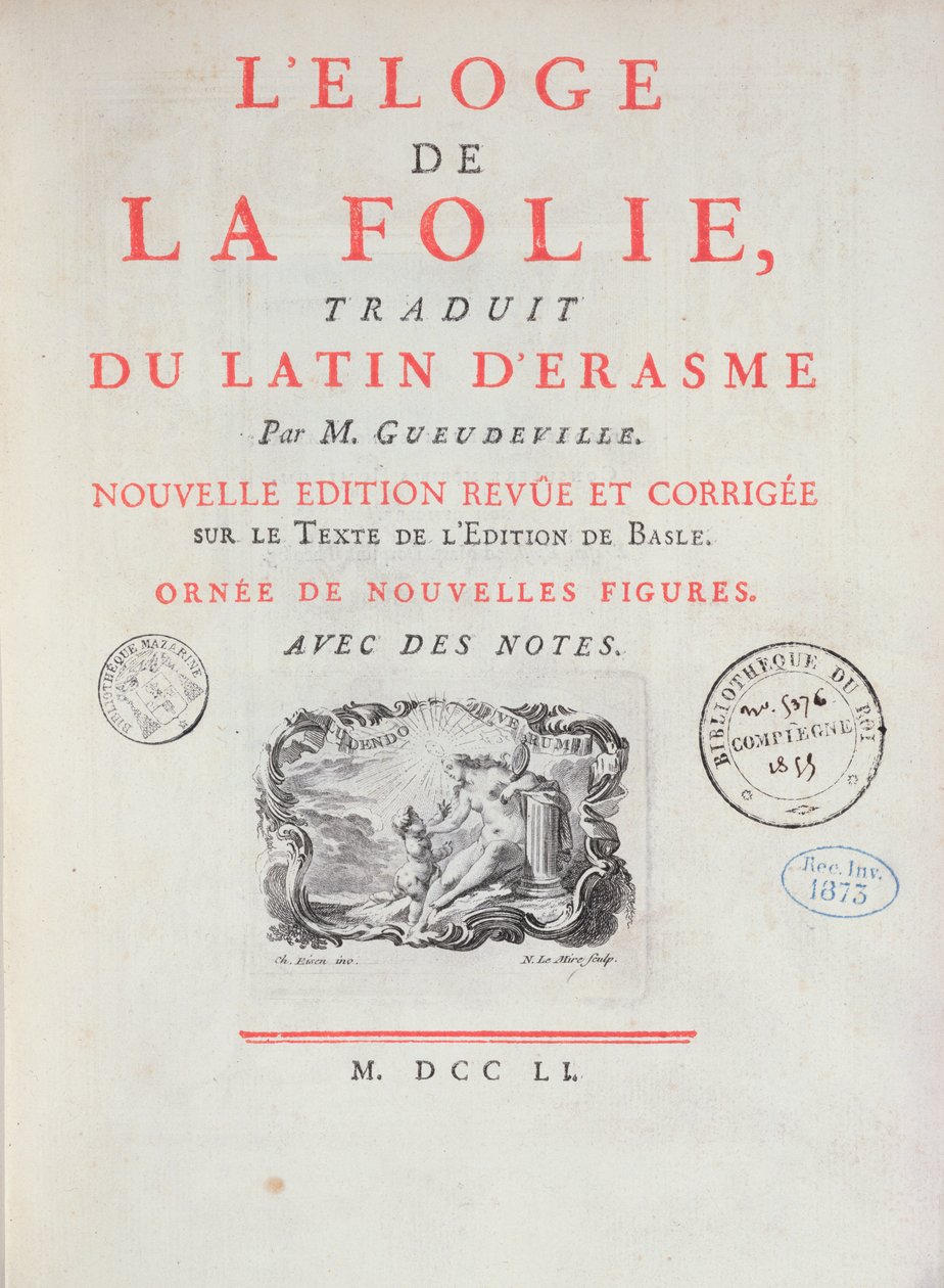 In Praise of Folly, 1751 (trykt papir) av French School