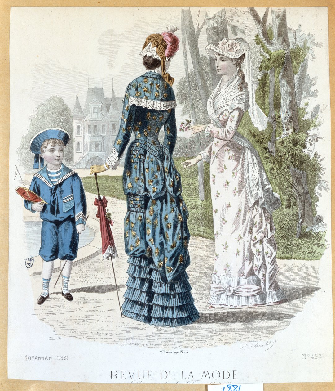 In a Park, fra Revue de la Mode, 1881 av French School