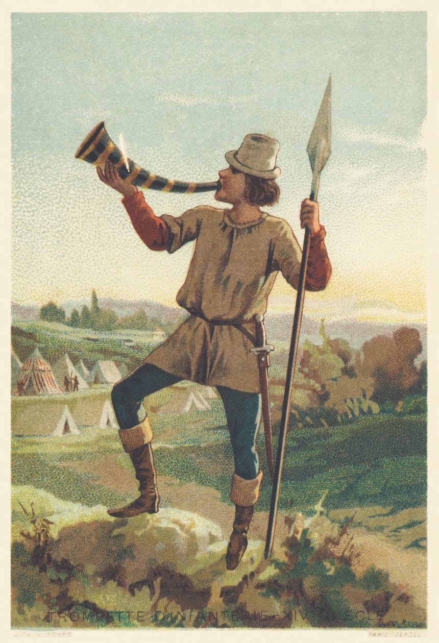 Infanteritrompet på 1300-tallet av French School