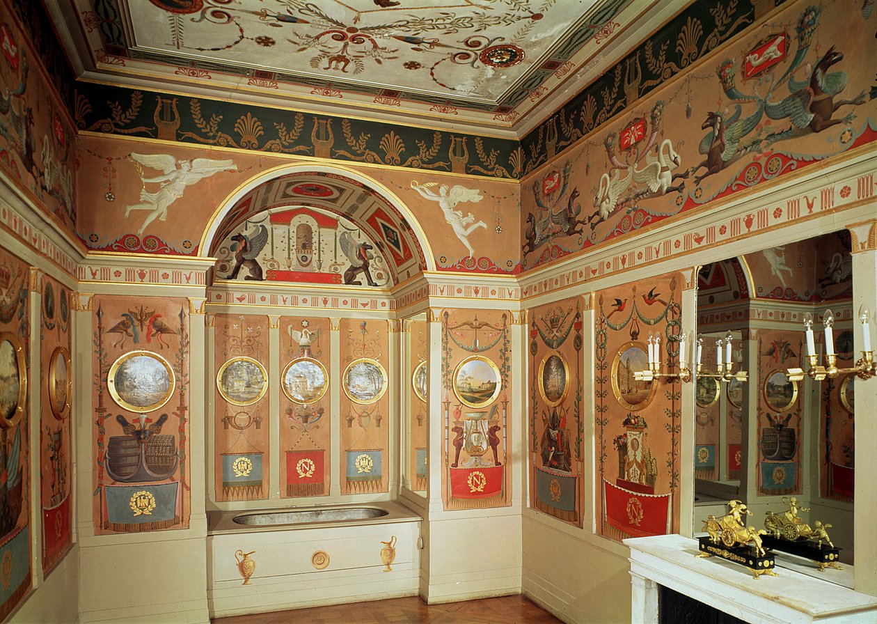 Interiør av Napoleons bad, bygget i 1807 av French School