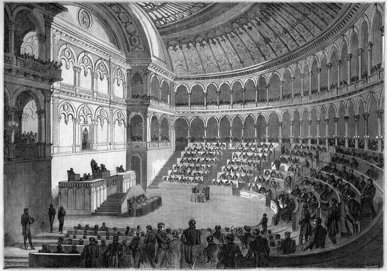 Internal view of the Italian Parliament, Turin av French School