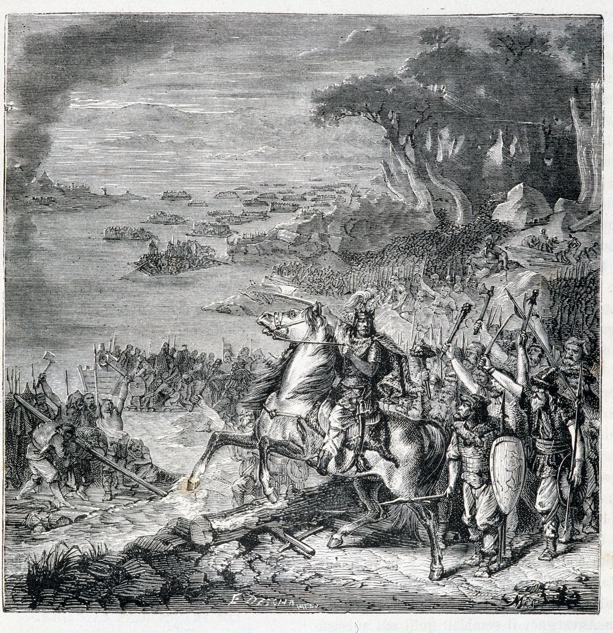 Invasjon av barbarene - i "" Popular History of France"" av French School