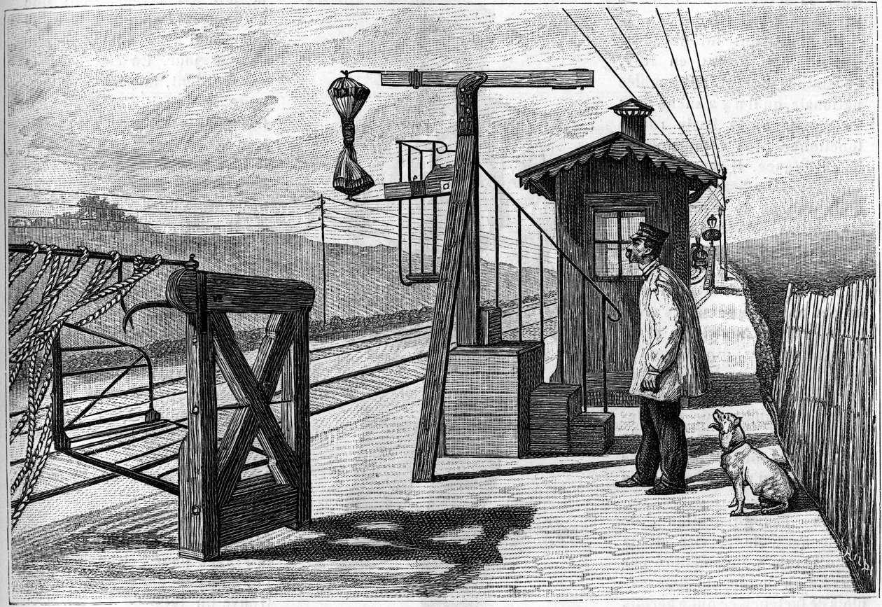 Den ble innviet i 1884 ved Pont sur Seine av Monseur Cochery (post- og telegrafminister). Gravering i den berømte journalen "" La jeunesse"" av French School