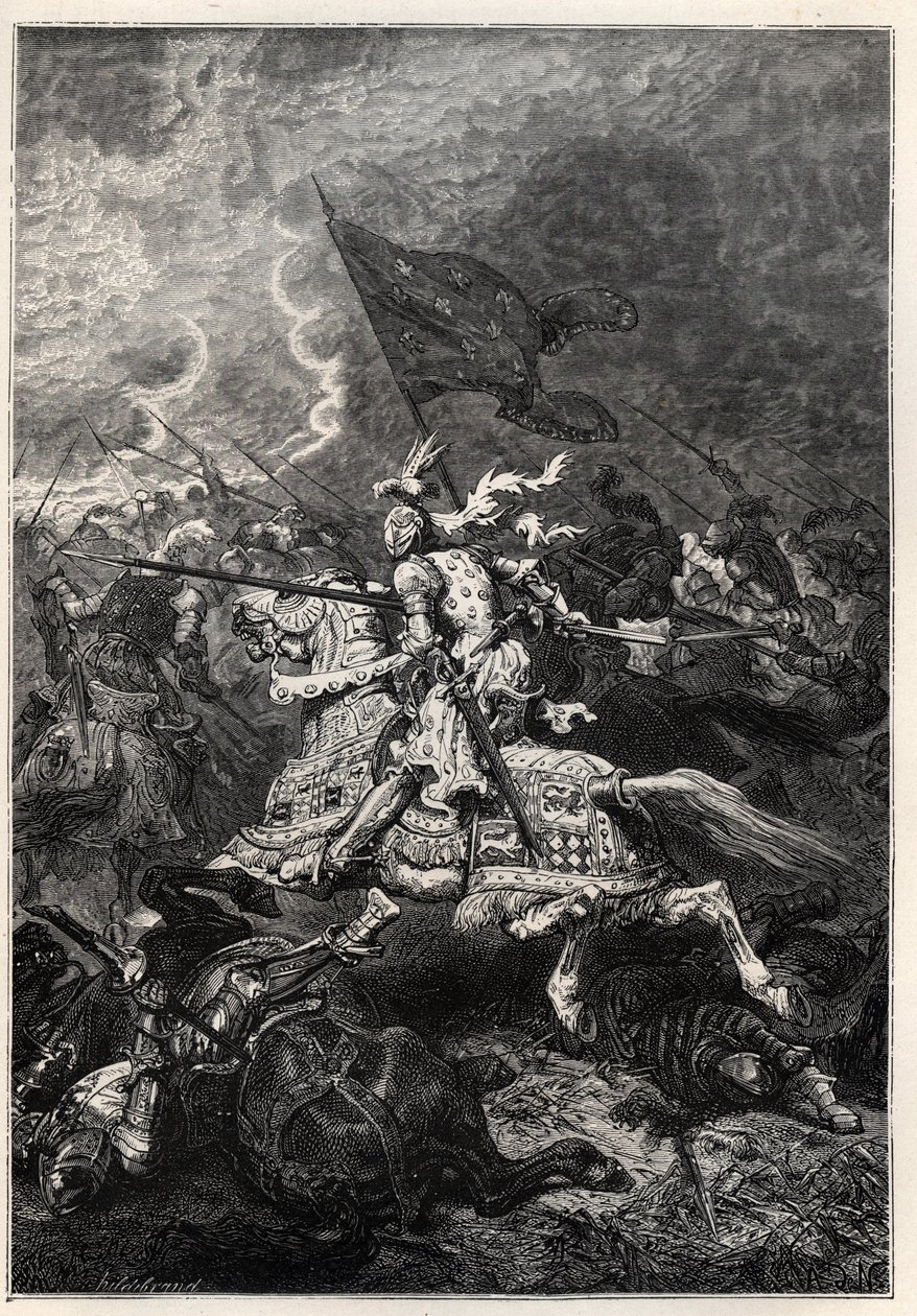 Italienske kriger - Slaget ved Fornovo - Ligaen i Venezia beseiret av den franske kongen Charles VIII - 1. italienske krig - Slaget ved Fornoue (Fornovo) (Italia) under Charles VIII 6. juli av French School