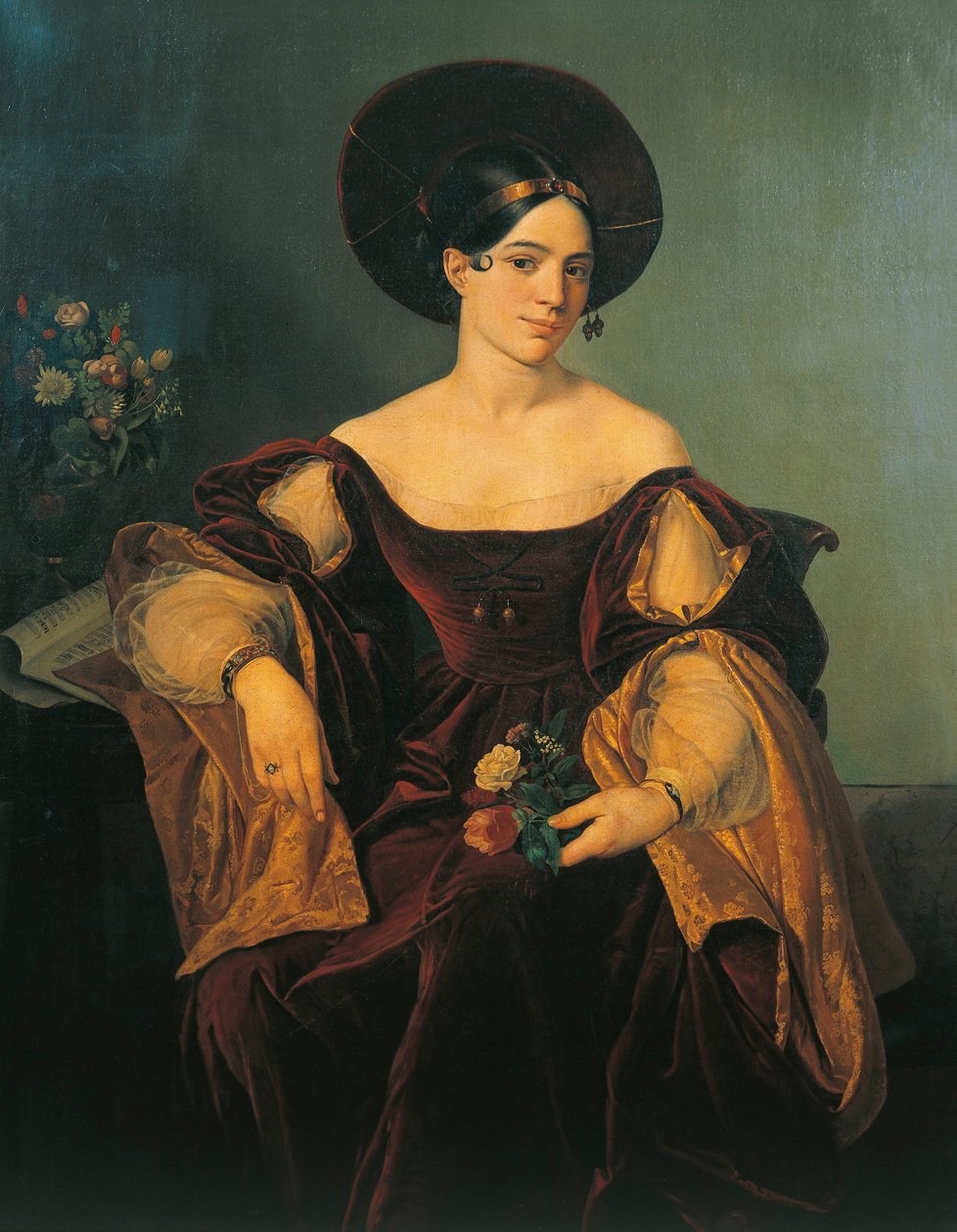 Italia, milano, Portrett av den franske mezzosopranen Maria Malibran (Maria Felicia Garcia av French School