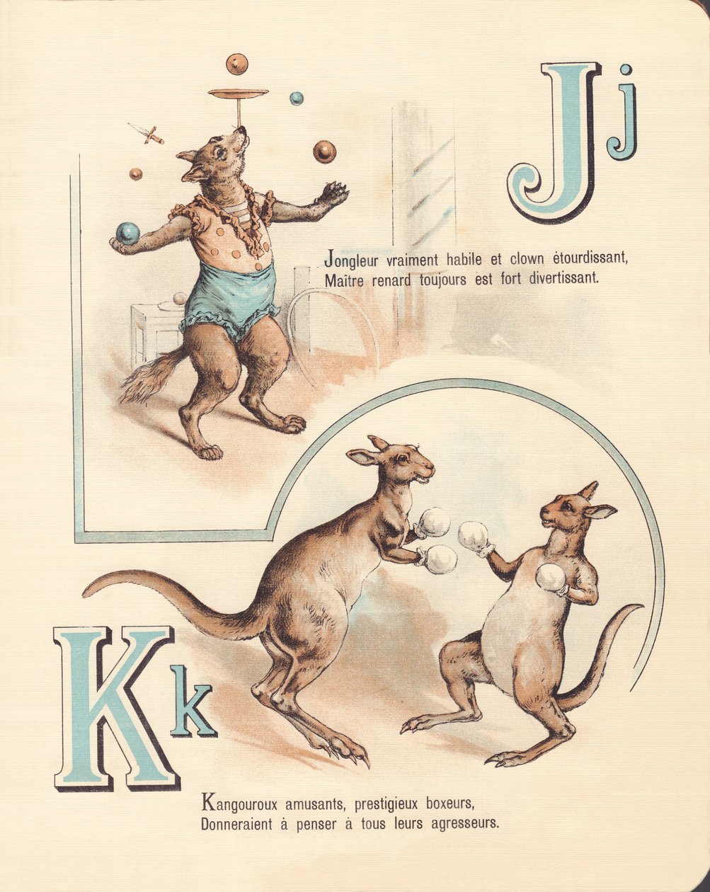 J K: Glad rev, gjøgler, kenguru, kickboksing av French School
