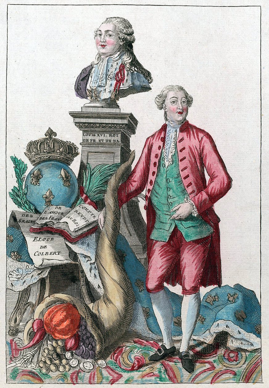 Jacques Necker (1732-1804) - Great Necker your wise prudence, will make our hearts repleased; you bring back abundance, under the good pleasure of Louis XVI - Horn of abundance - av French School
