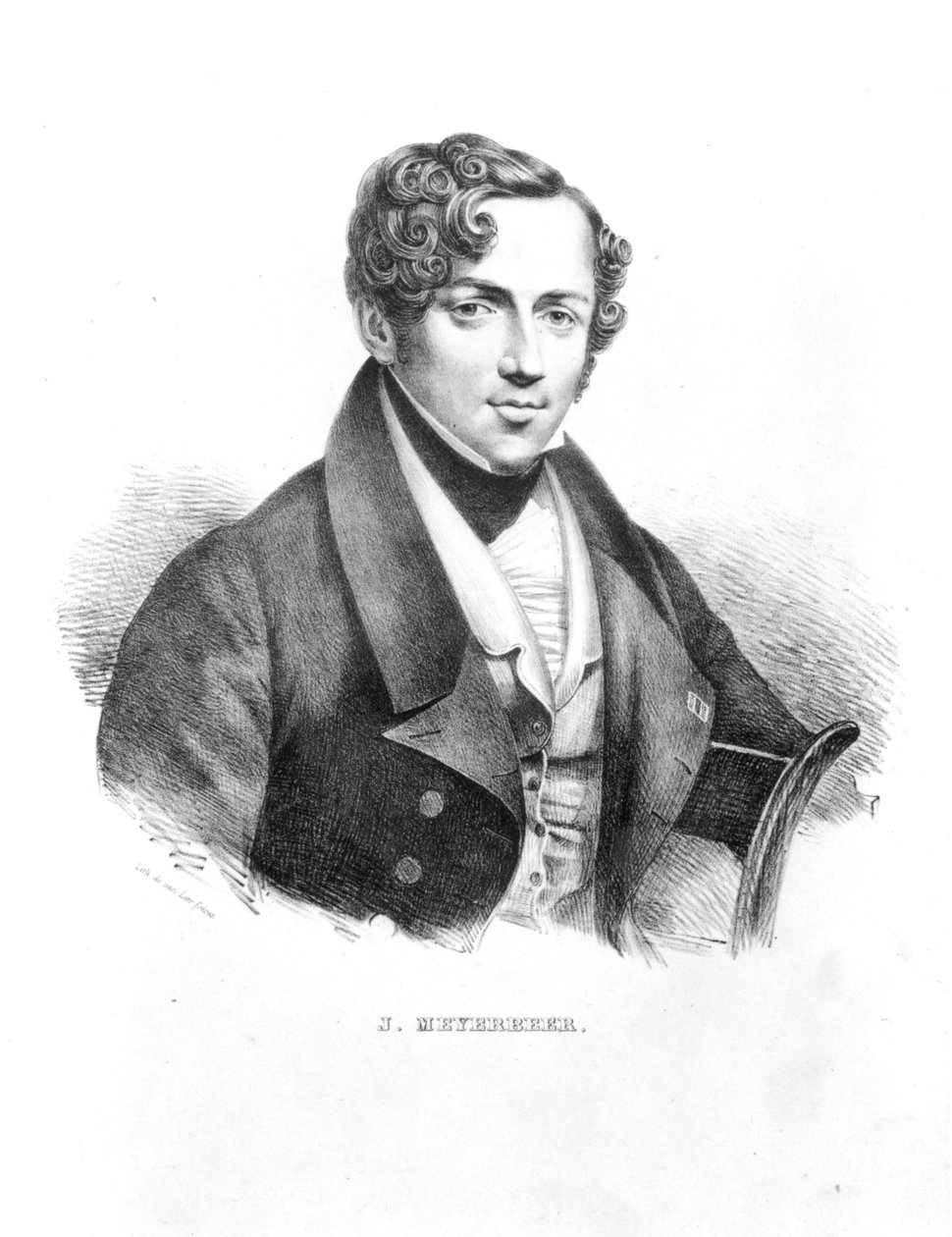 Jakob Meyerbeer (1791-1864) tysk komponist, gravert av van Lier-brødrene av French School