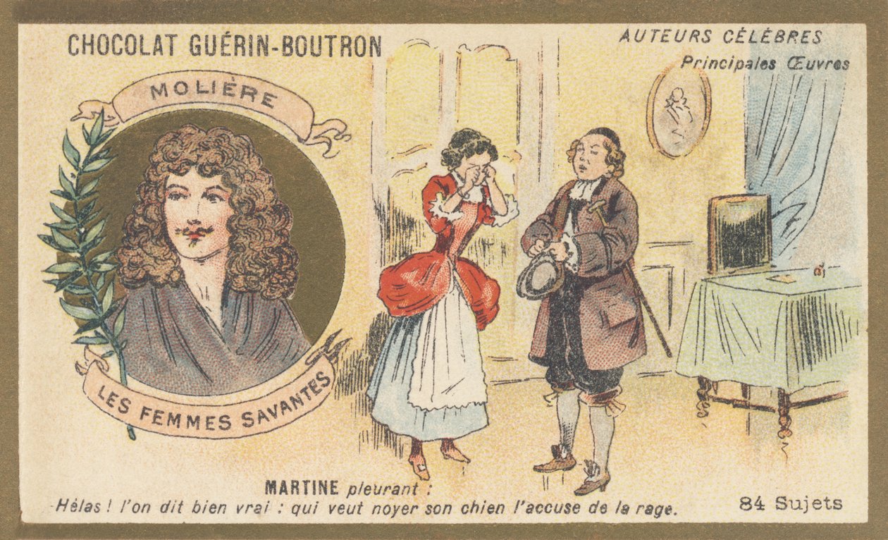 Jean-Baptiste Poquelin dit Moliere (1622-1673), fransk komiker og dramatiker, forfatter av «Les Femmes savantes» (1672) av French School