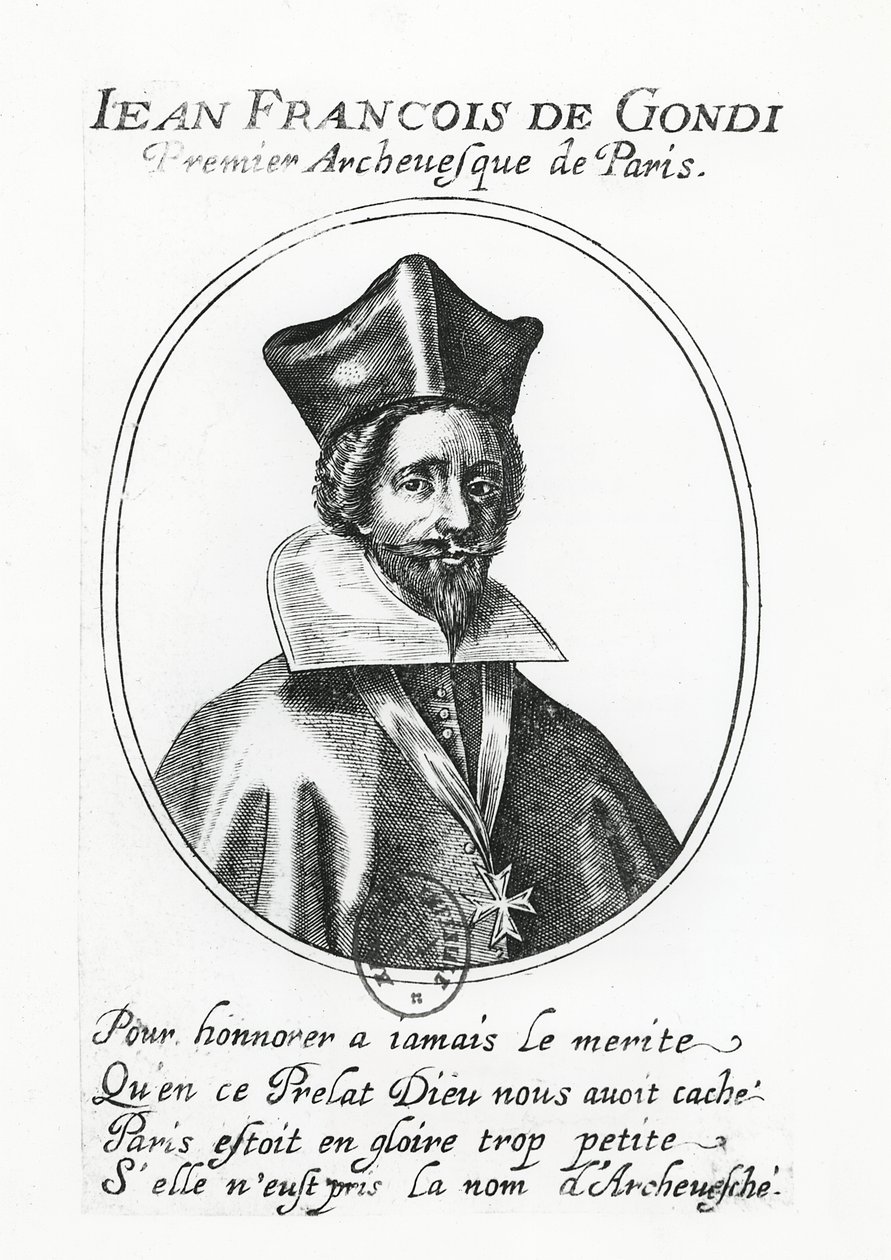 Jean-Francois de Gondi (gravering) av French School