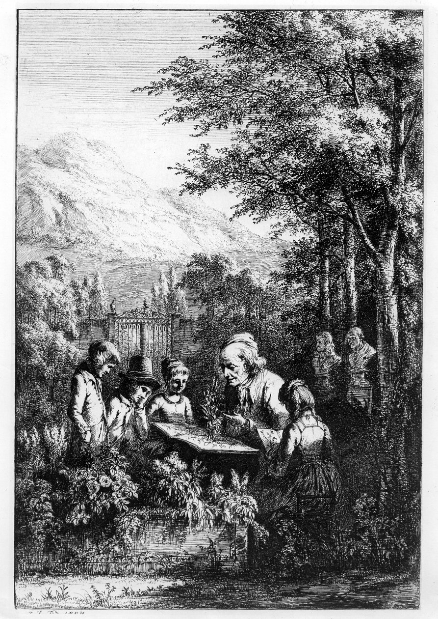 Jean-Jacques Rousseau underviser en gruppe barn av French School