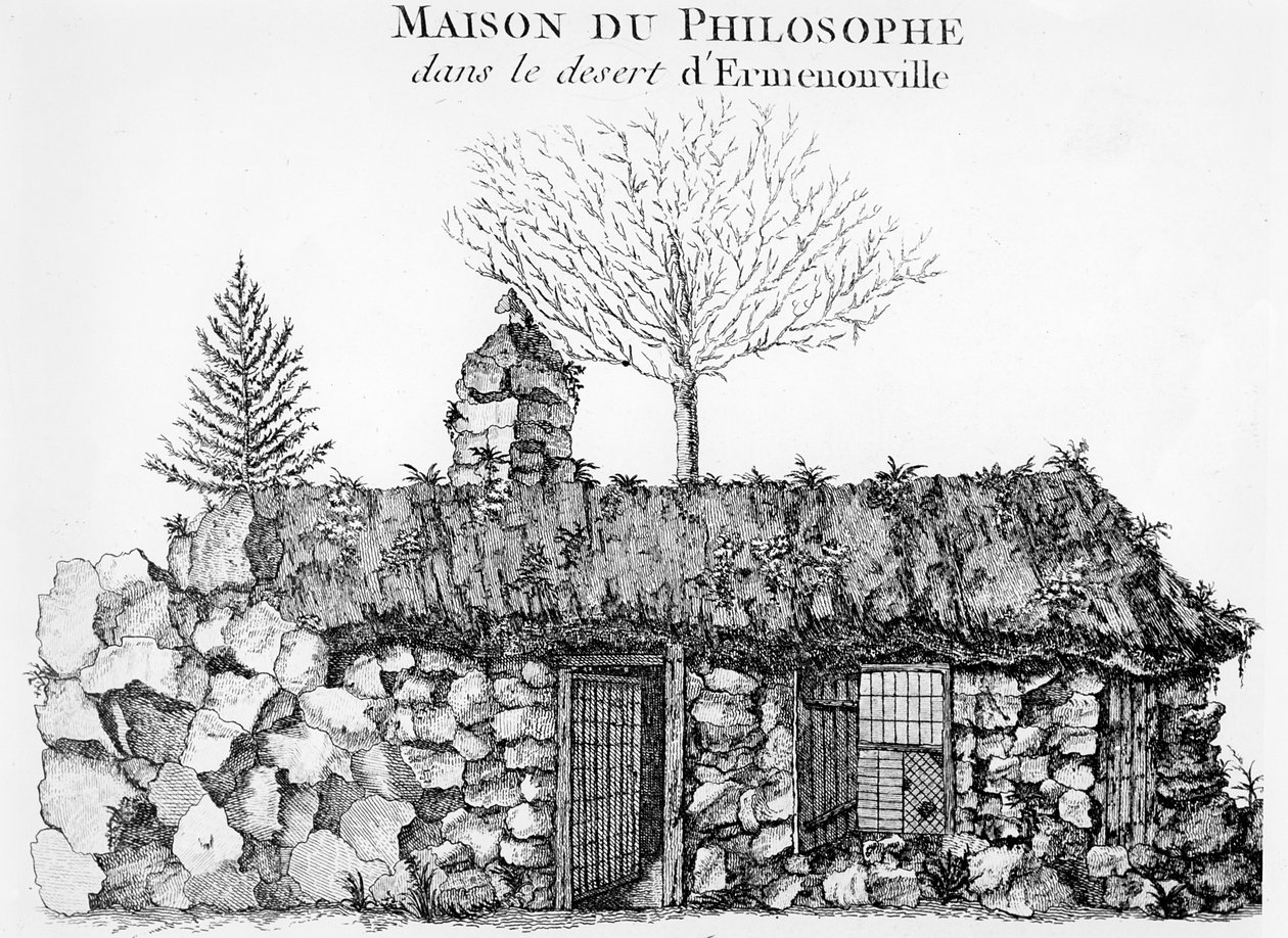 Jean-Jacques Rousseaus Hermitage i Ermenonville (se også 168374) av French School