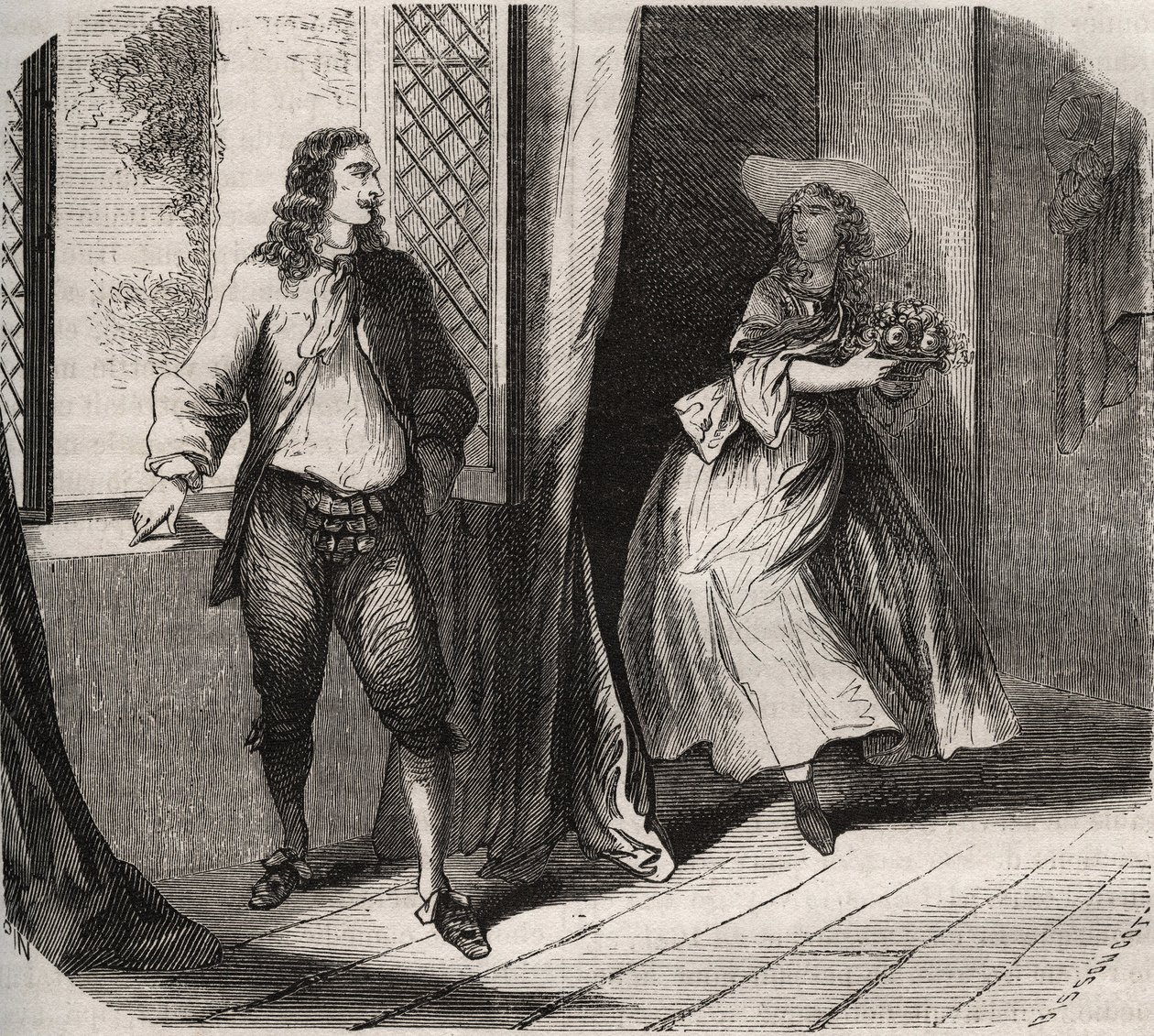 Jean Baptiste (Jean-Baptiste) Poquelin, dit Moliere (1622-1673) proposed to the comedian Mademoiselle de Brie (Catherine Leclerc du Rose av French School