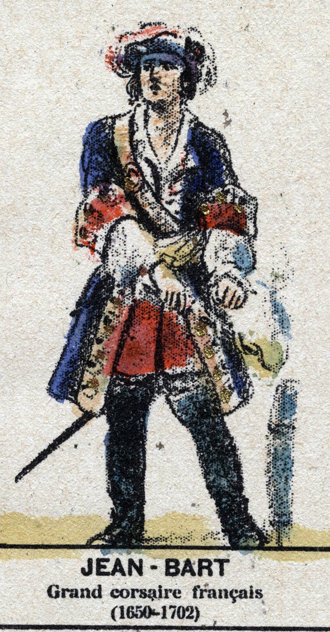 Jean Bart (1650-1702), fransk sjømann, korsær. I "" Galeriede Kings and Queens of France og berømte karakterer fra 1643 til 1895"" Bilde av epinal. av French School