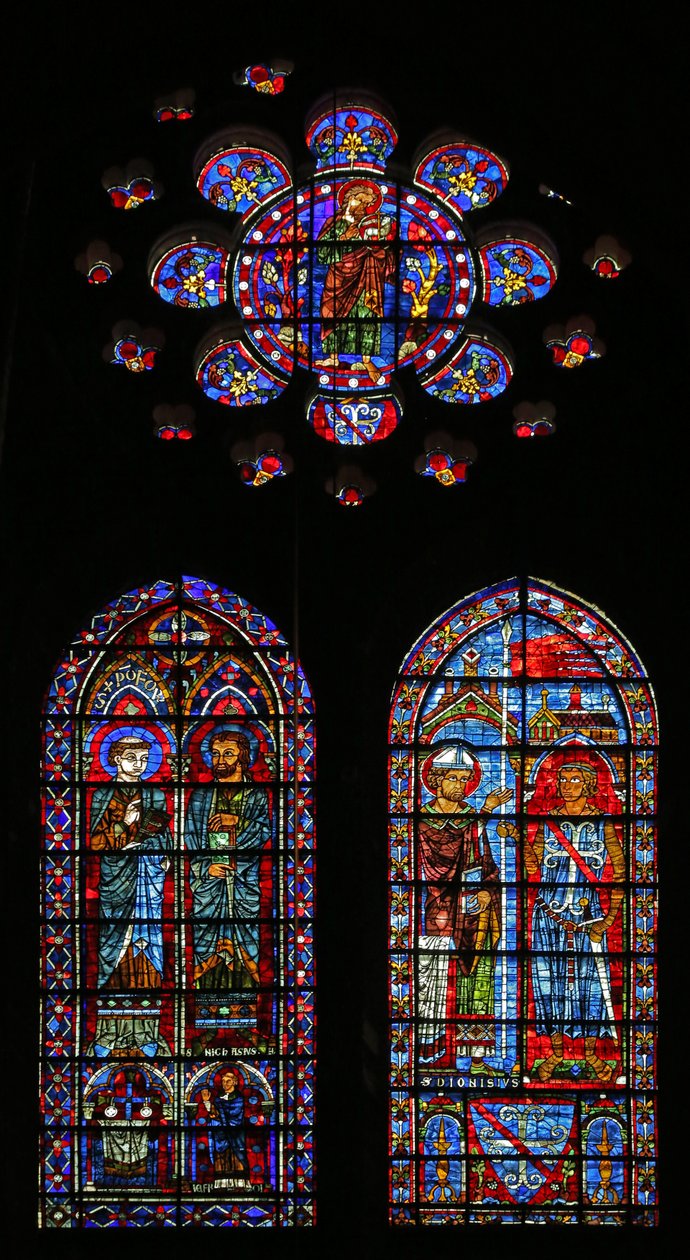 Jean Clement mottar fenriken fra St Denis; St Nicaise og en annen helgen (w116) av French School