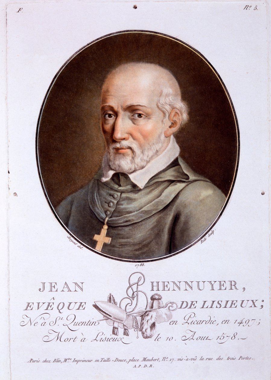 Jean Hainier, biskop av Lisieux, fra Portraits of Great Men, Illustrious Women, and Memorable Subjects of France, publisert 1787-92 av French School