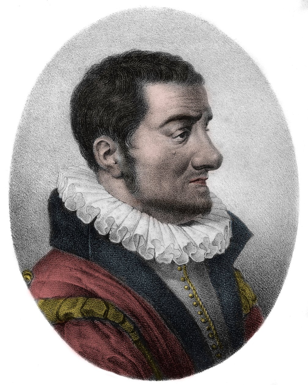 Jean Passerat (1534-1602) English political satirist and poet - engraving - av French School