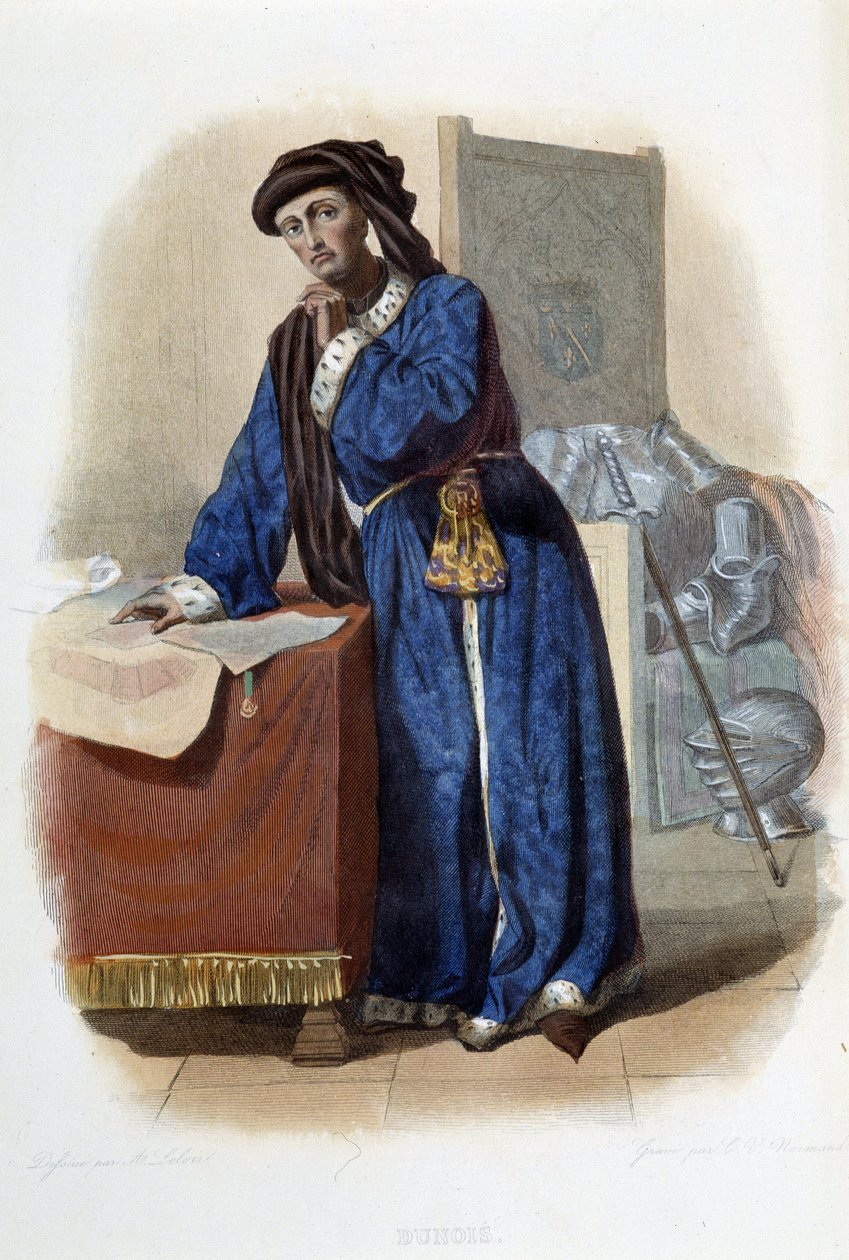 Jean d'Orleans eller Jean Comte de Dunois dit le basard d'Orléans (1402-1468) - i "" Den franske Plutarch", av Mennechet, Paris av French School