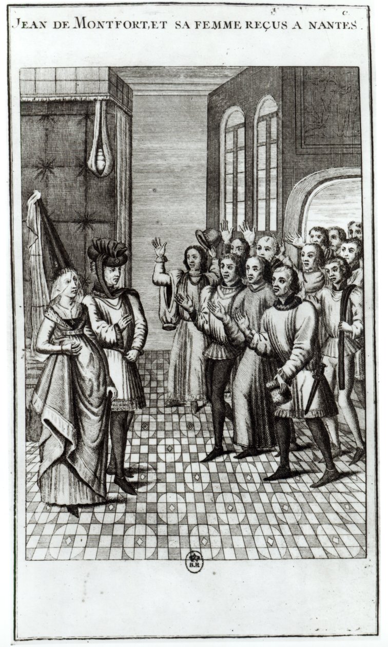 Jean de Bretagne (1293-1345) greve av Montfort, og hans kone blir ønsket velkommen i Nantes av French School
