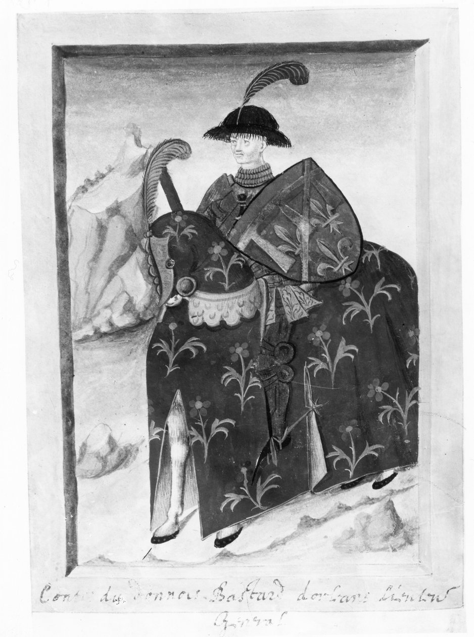Jean de Dunois, bastarden fra Orléans (litho) av French School