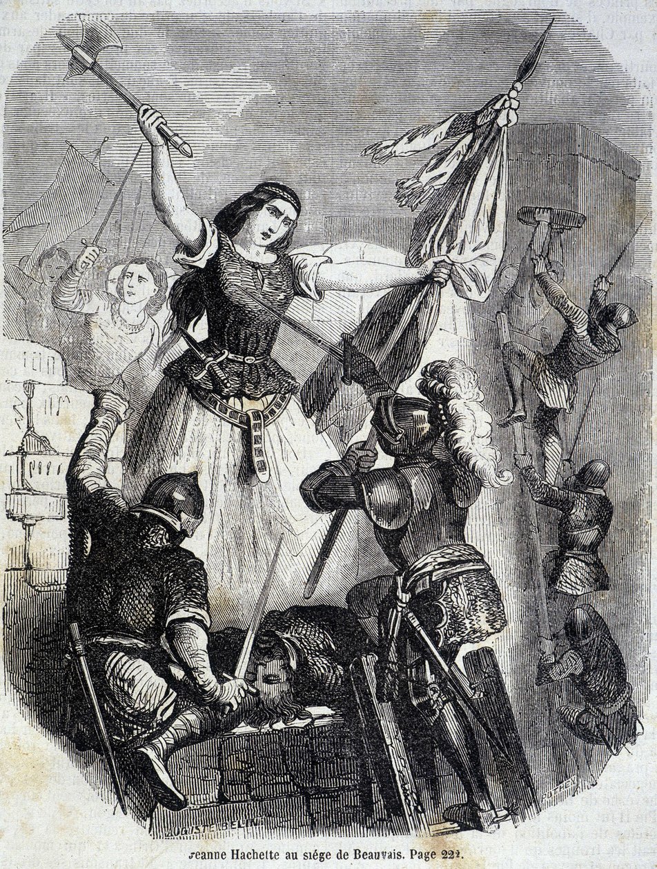 Jeanne Hachette i Beauvais i 1472 - i "Histoire de France" av L.-P. Anquetil av French School