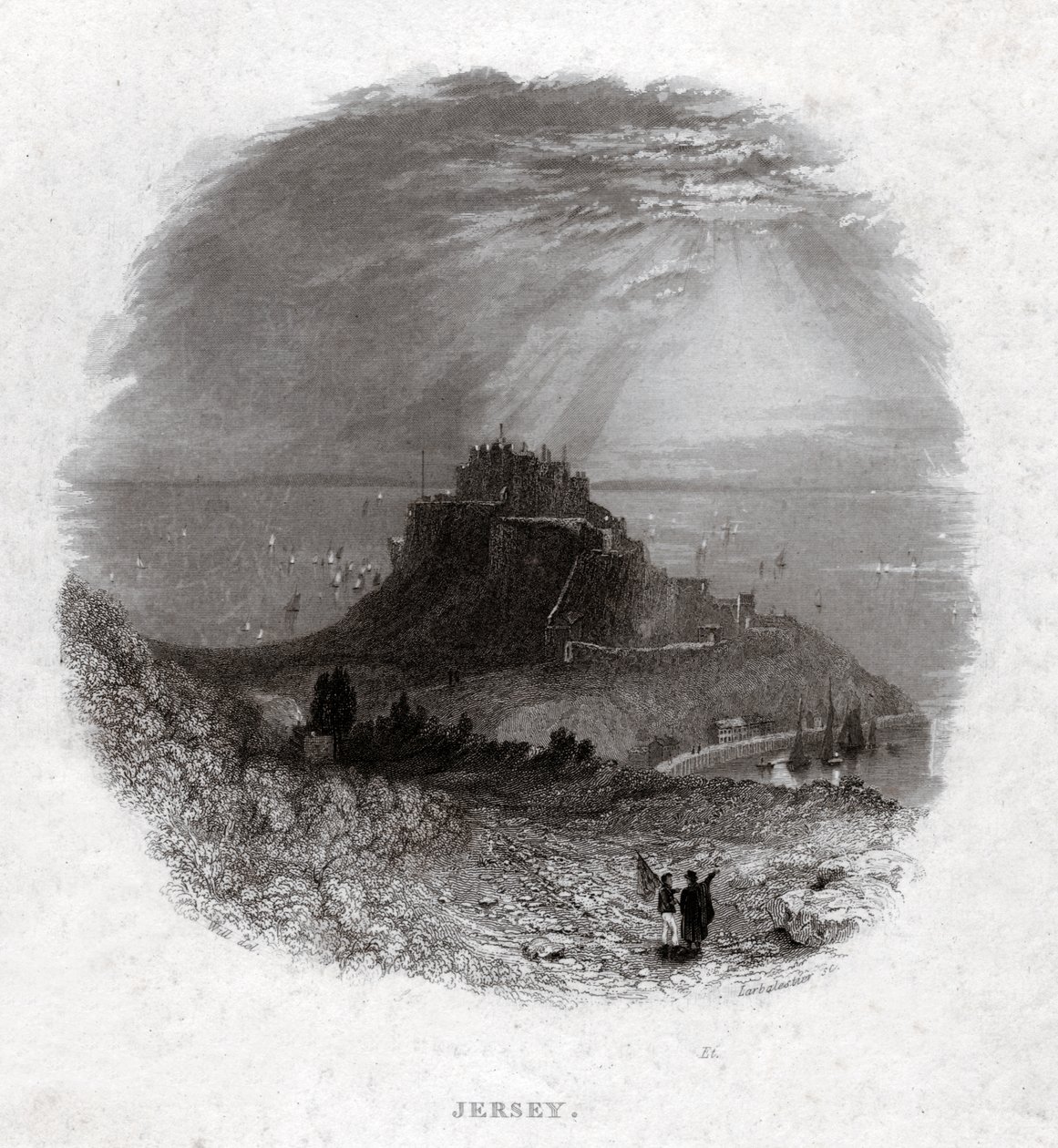 Jersey Island. (gravering, ca. 1850) av French School