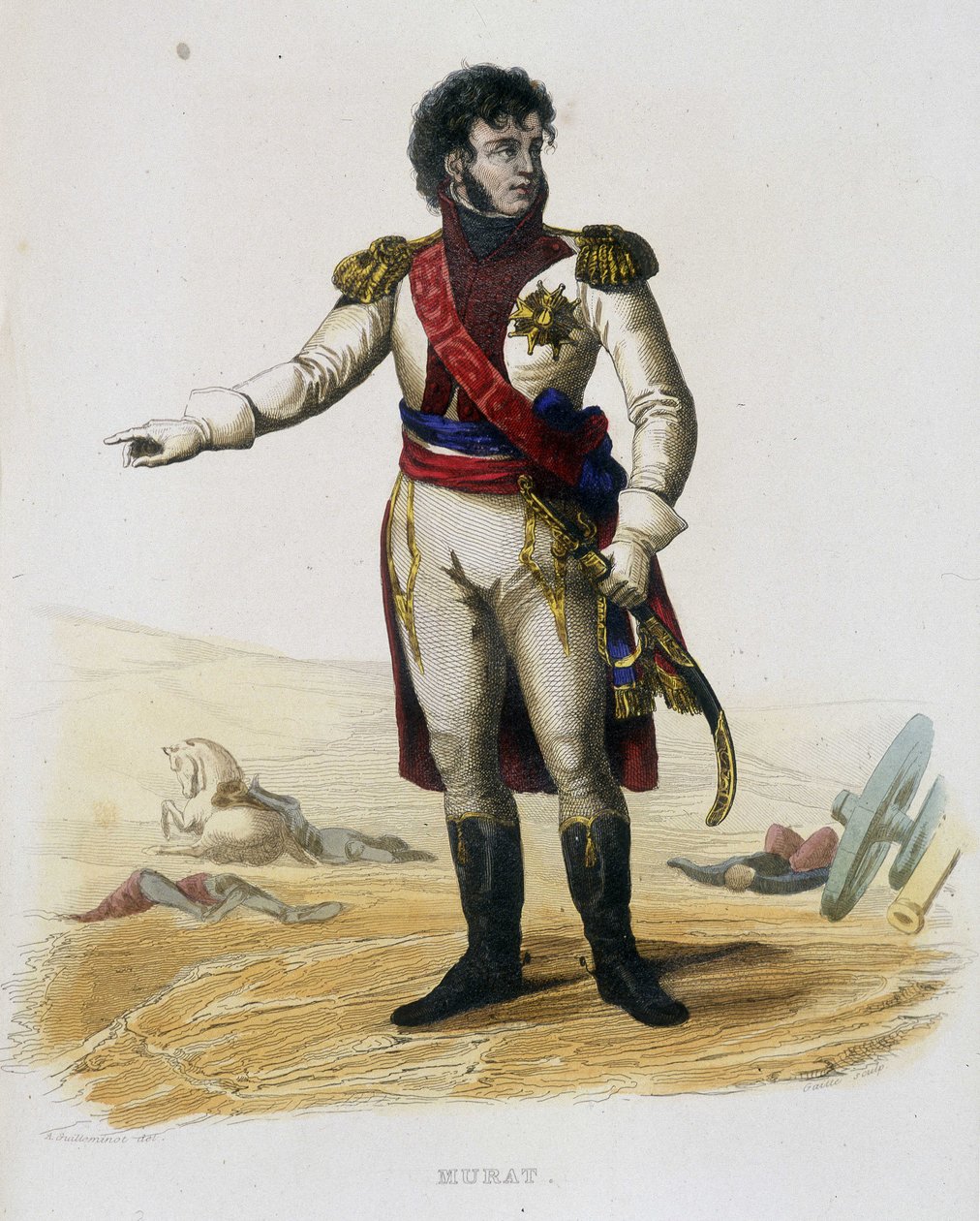 Joachim Murat (Gioacchino Murat) (1767-1815), marskalk av Frankrike og konge av Napoli- i "Plutarque Francais"" av French School