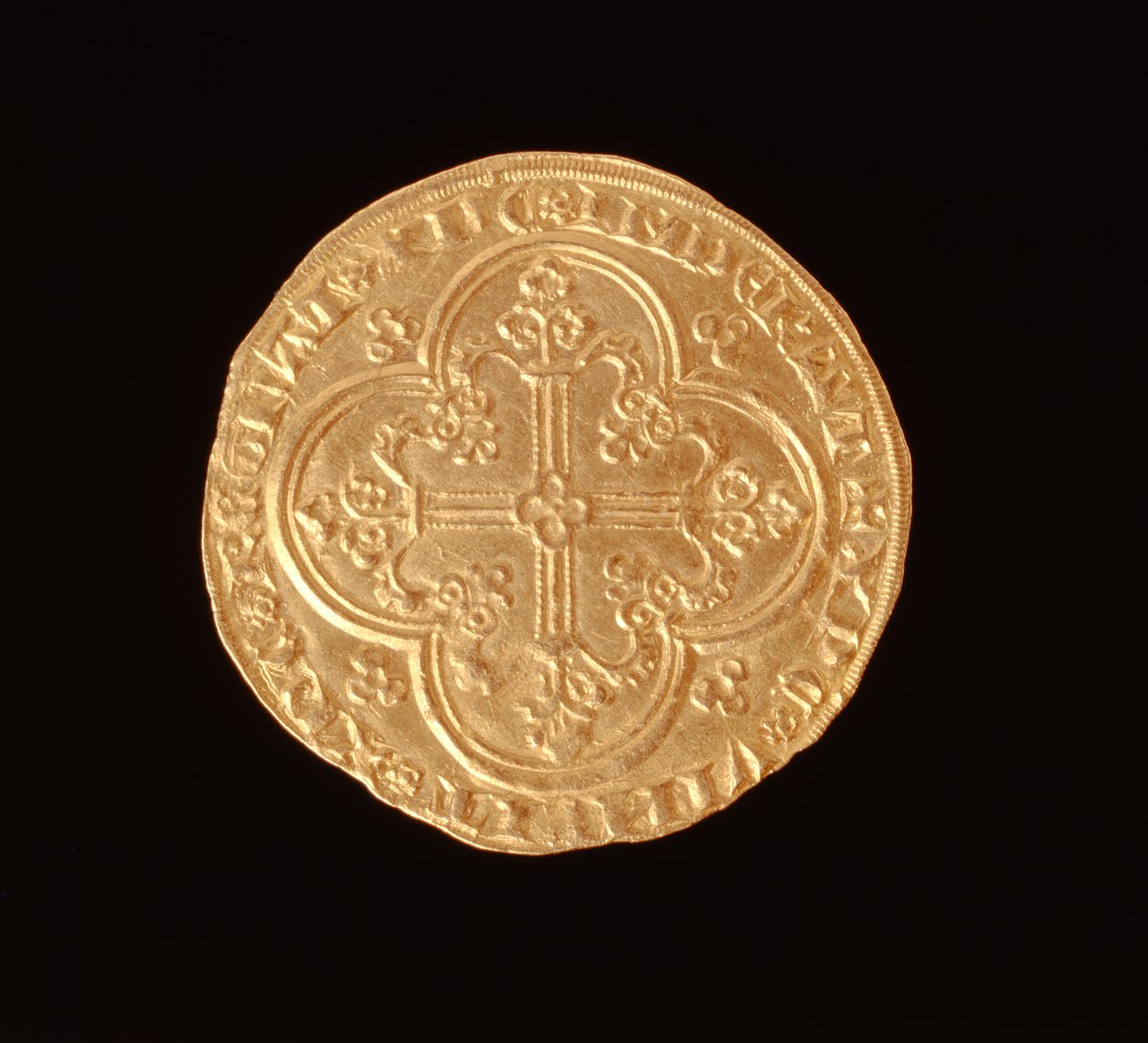 John II The Good (1319-64) Konge av Frankrike, Franc a Cheval, 1350-64 (revers) (gull) (for forside se 168067) av French School