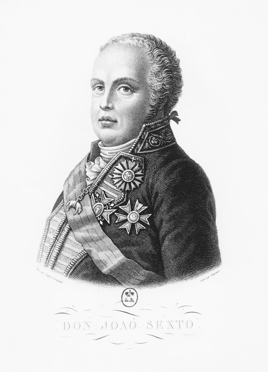 John VI av Portugal (gravering) av French School