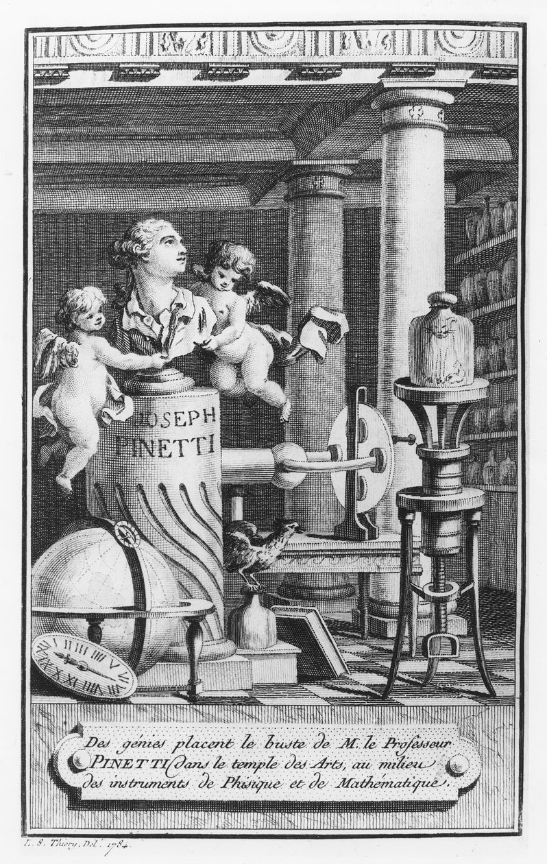 Joseph Pinetti (1750-1800), illustrasjon fra Amusements physiques av LS Thiery, 1784 av French School