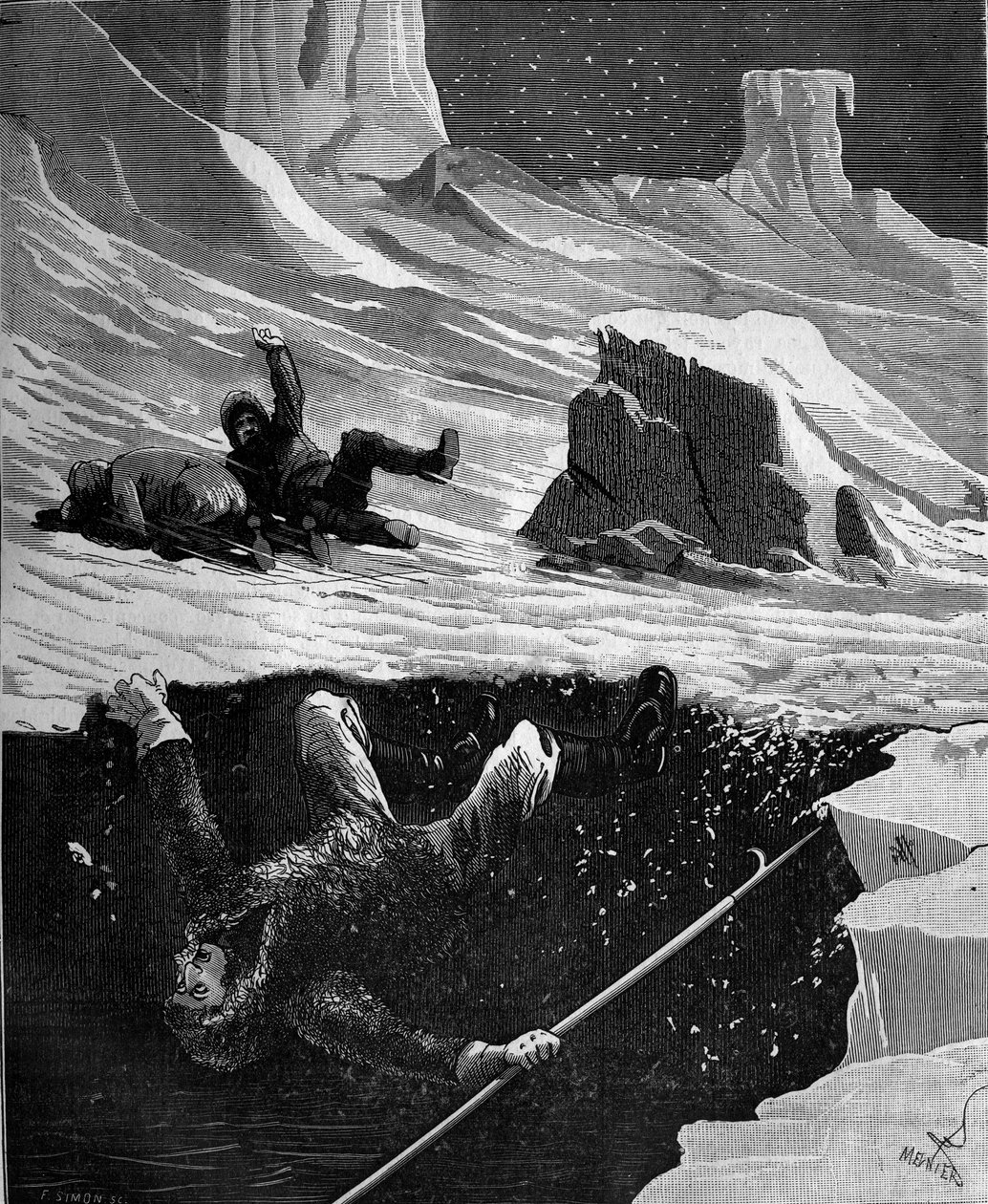 Joseph Rene Bellot (1826-1853), French sailor in the Canadian Arctic Archipelago died in 1853. “Popular history of science, inventions and discoveries from the first centuries to the present day” by Bitard Adolphe 1880. av French School