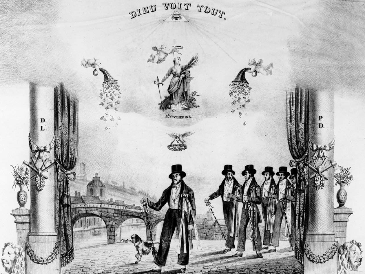 Reisemannsbevis, 1838 av French School